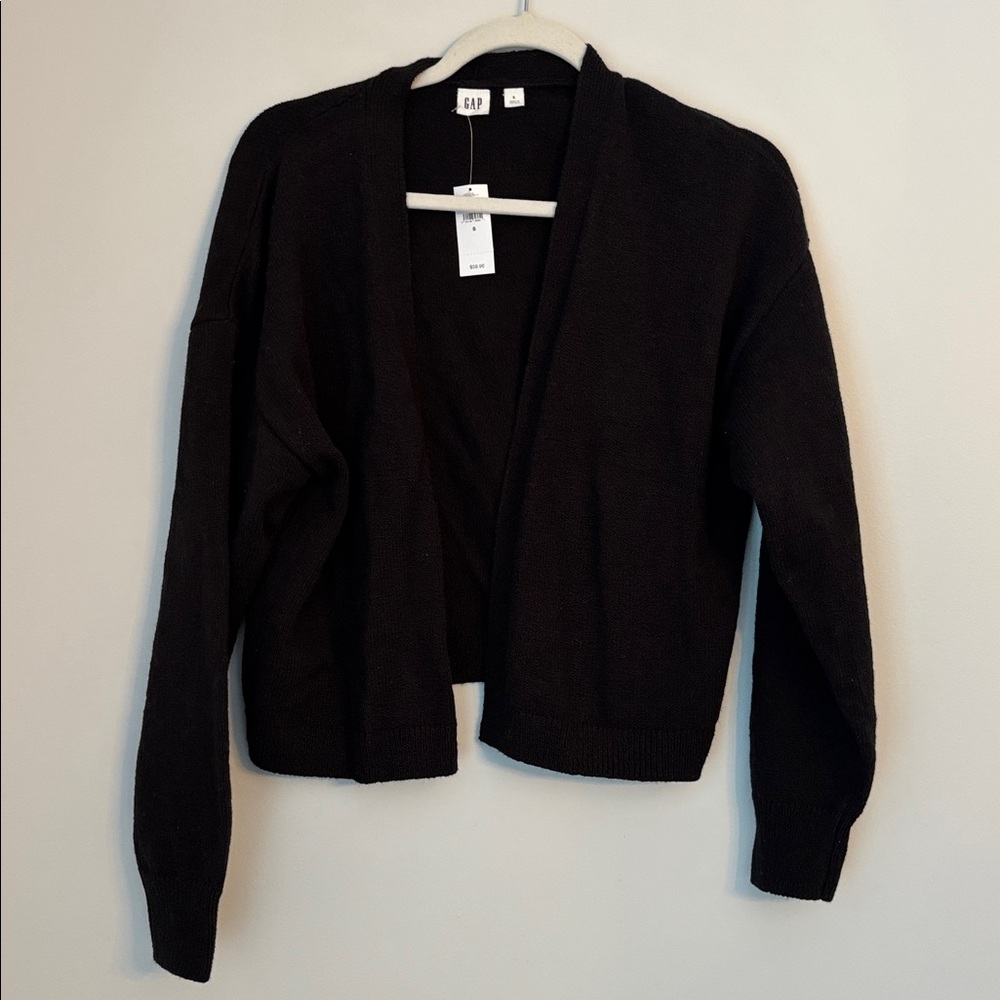 GAP Black Open Cropped Cardigan Size Small NWT